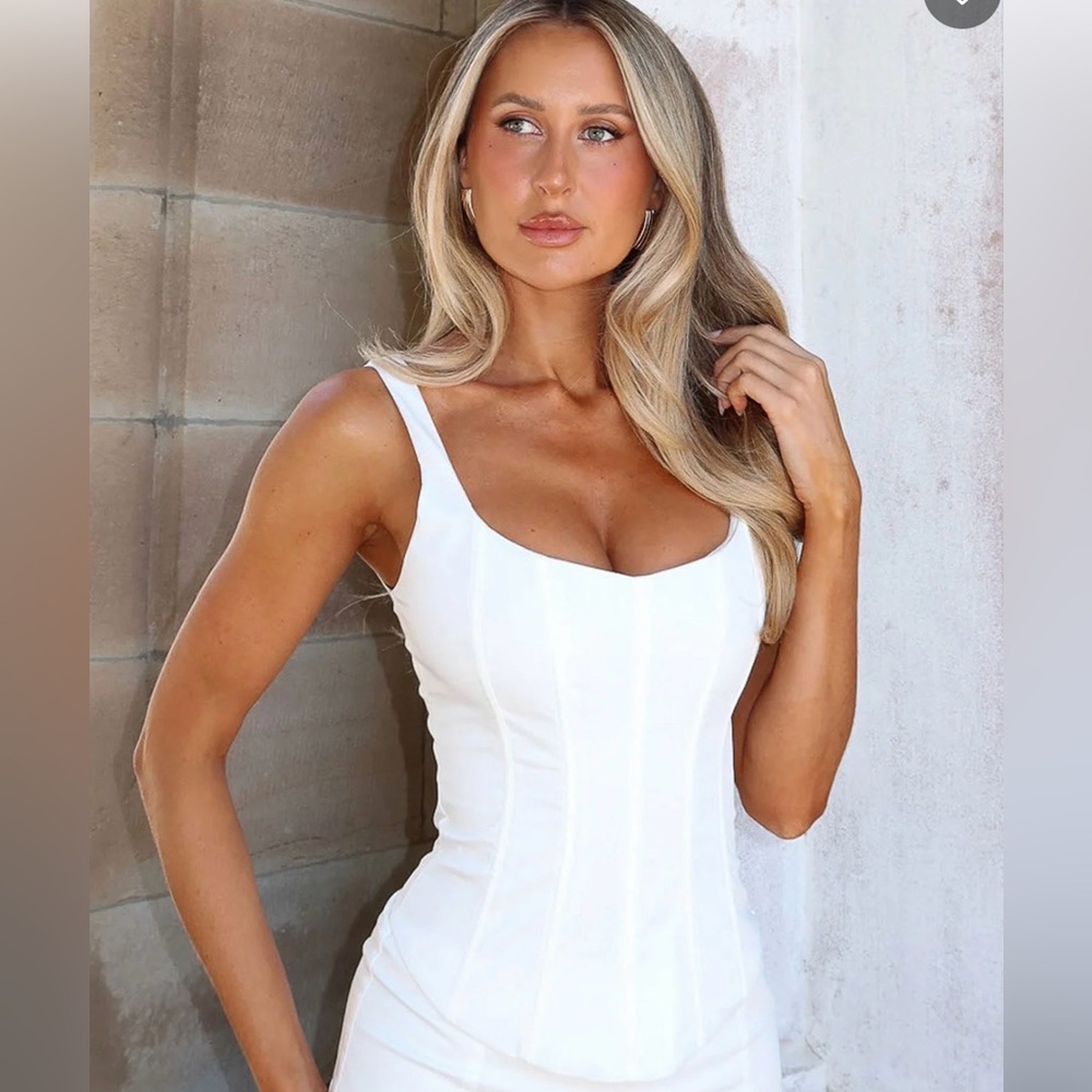 White Fox Boutique Corset Top: Empire Energy Bustier White